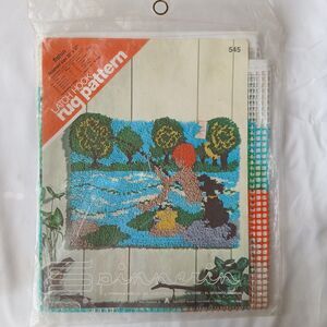 Spinnerin Fishing Latch Hook Rug Pattern Only Sealed Vintage No Yarn Or Hook